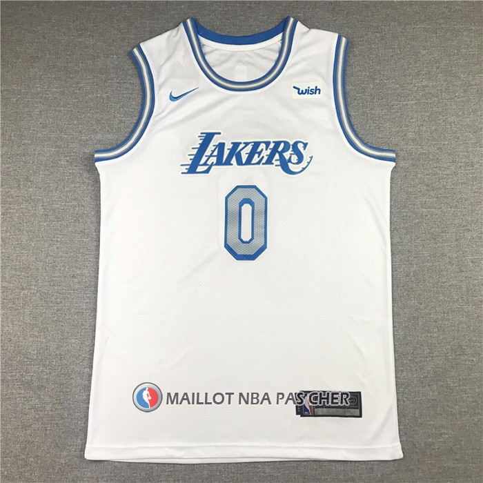 Maillot Los Angeles Lakers Russell Westbrook NO 0 Ville 2020-21 Blanc